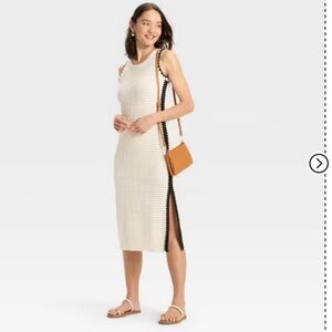 NWT Elegant Ivory Crochet knit Dress S